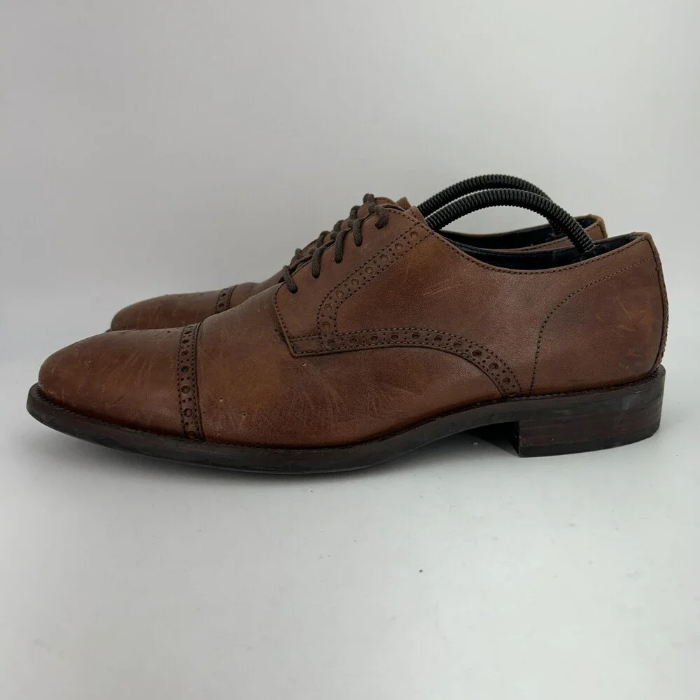 Cole Haan Shoes Mens Size 11 Brown Leather Cap Toe Oxford Dress Grand.OS C26146